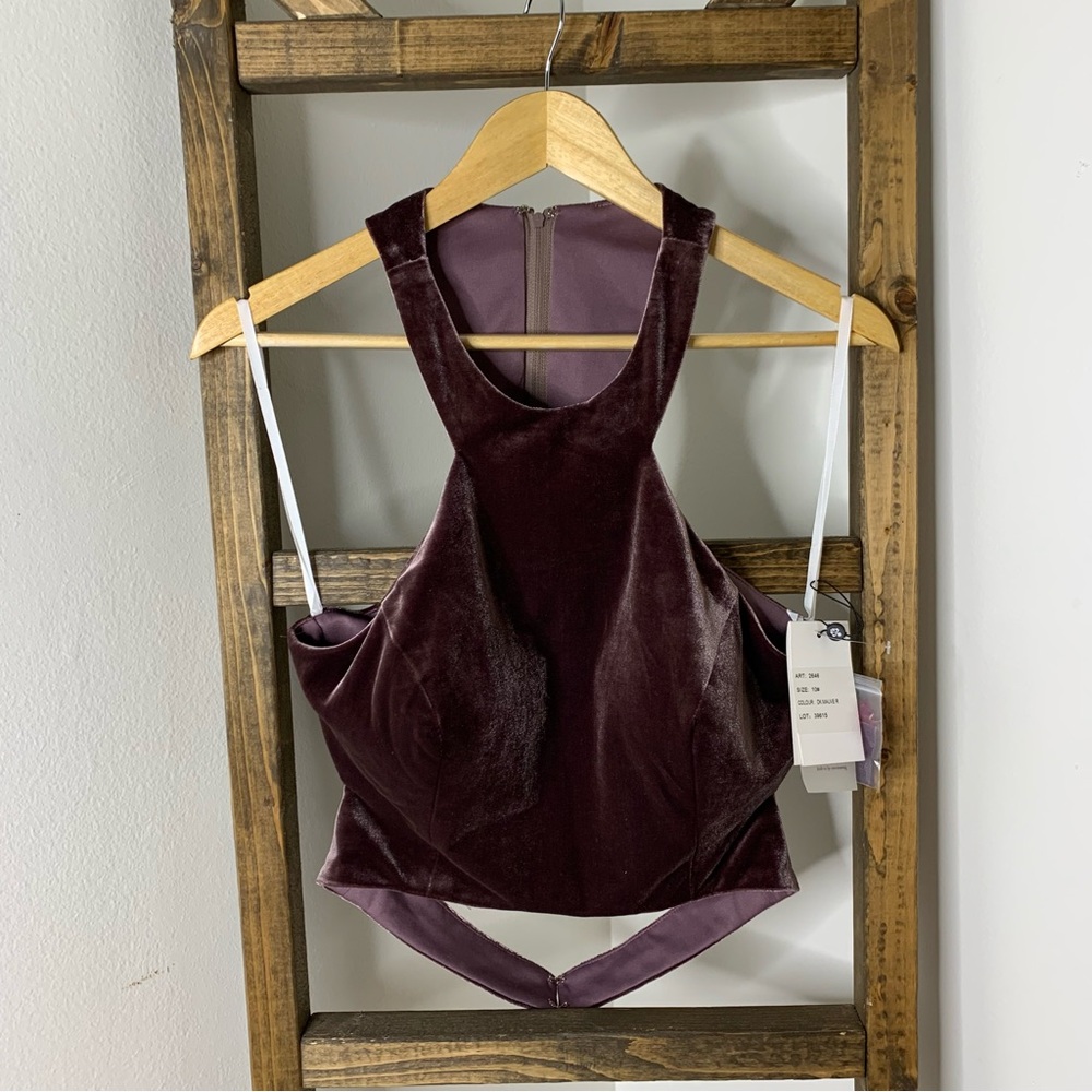 Alyce Paris Velvet Burgundy Sleeveless Dress Top Size 10